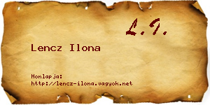 Lencz Ilona névjegykártya